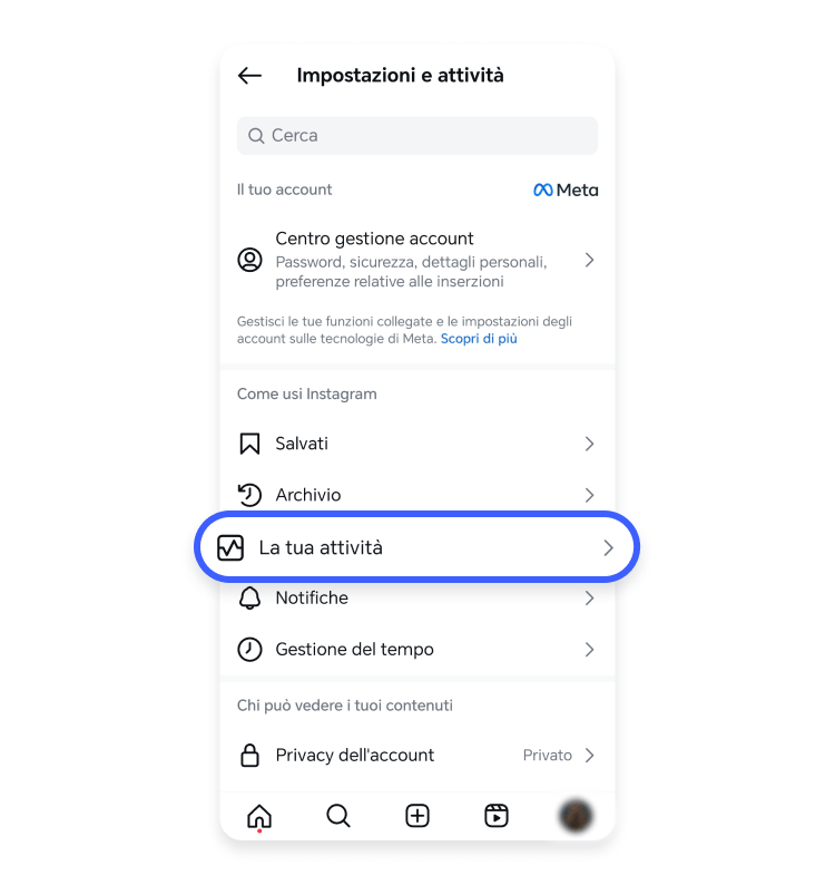 Screenshot #1 backup dati Instagram