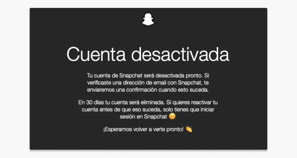 como eliminar snapchat: paso 3