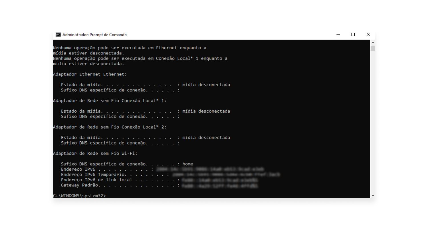 Limpar o cache da rede: passo nº4