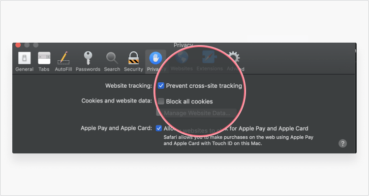 Delete cookies in Safari