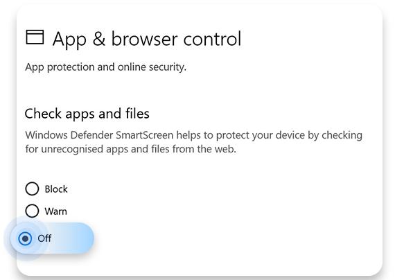 Windows Defender SmartScreen