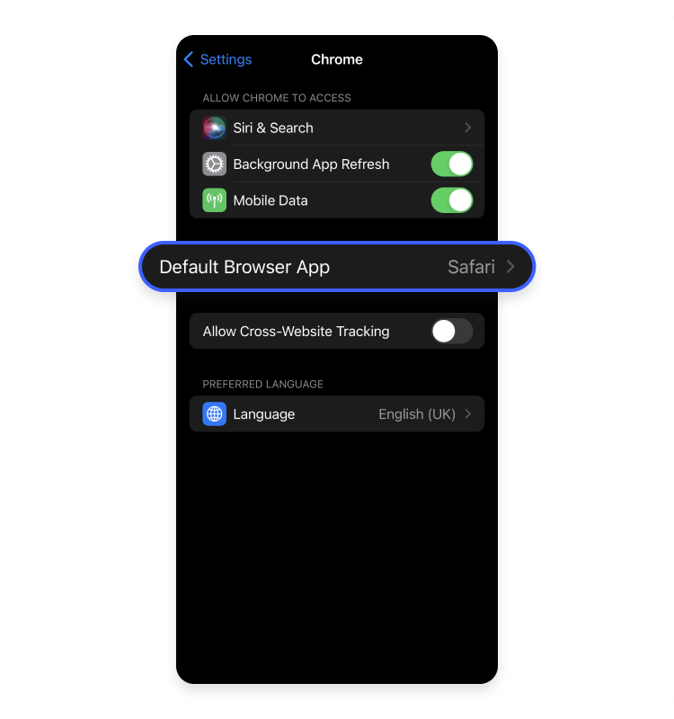 iPhone default browser app