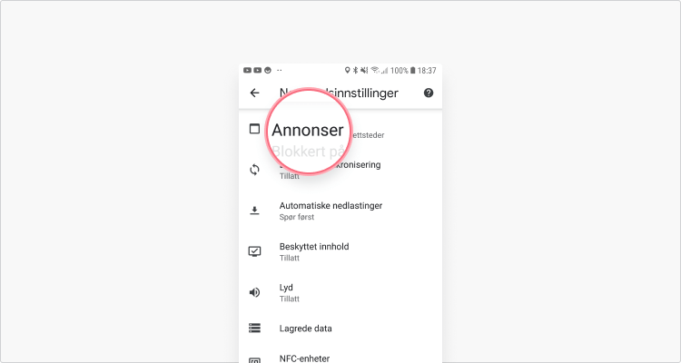 hvordan blokkere reklameinnhold på Chrome Android: trinn 6