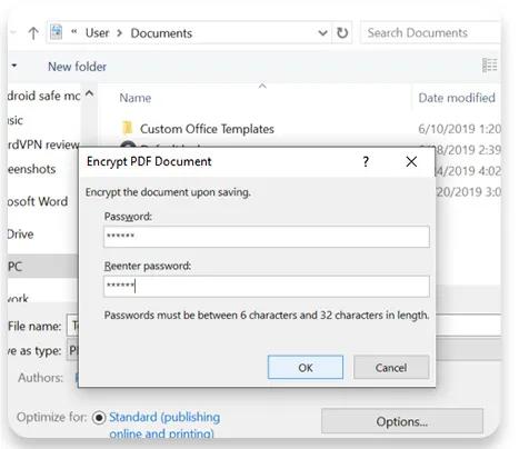 How to password protect pdf