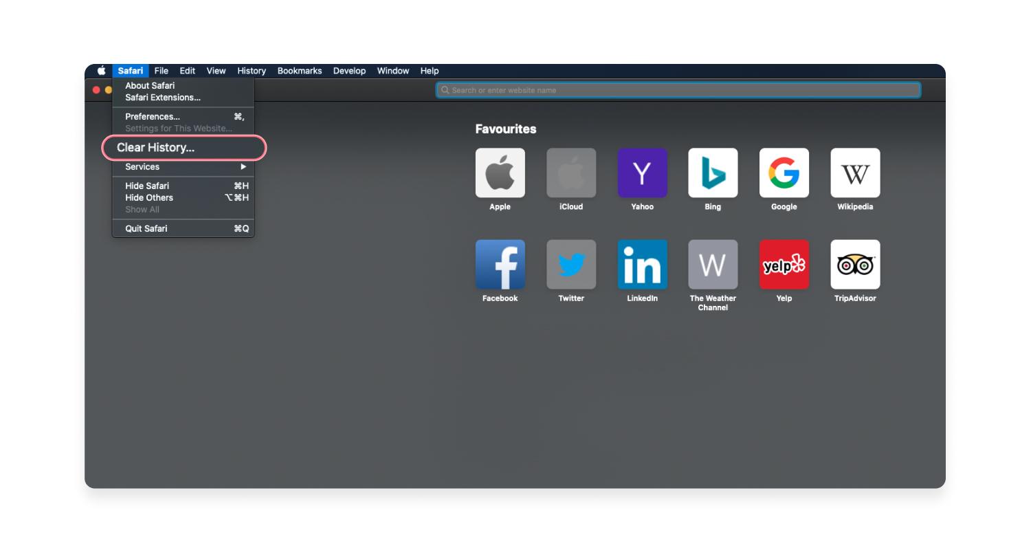 How to delete history and cache on Safari