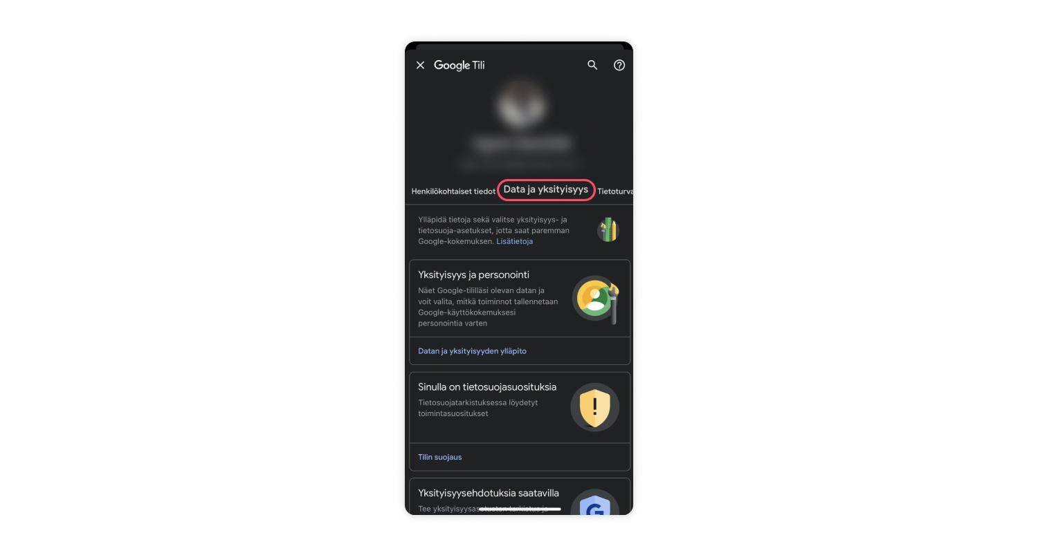 Gmail-tilin poistaminen älypuhelimesta: vaihe 2