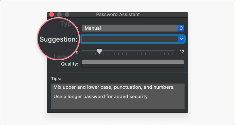 Change password in keychain