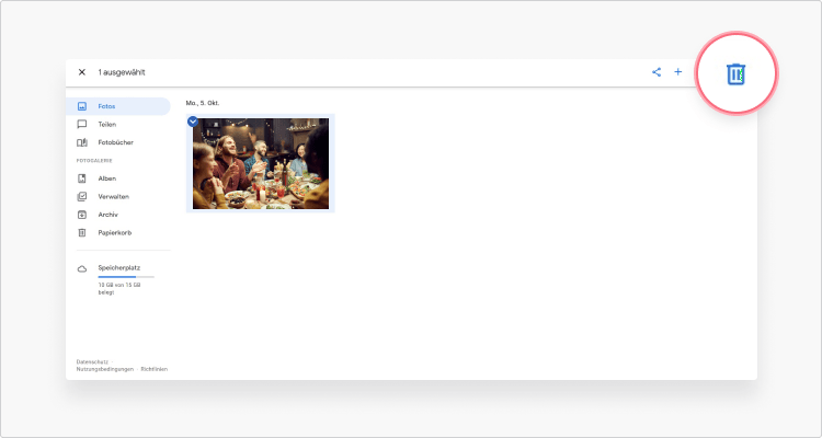 So könnt ihr Google Fotos nur aus der Cloud löschen Schritt 2