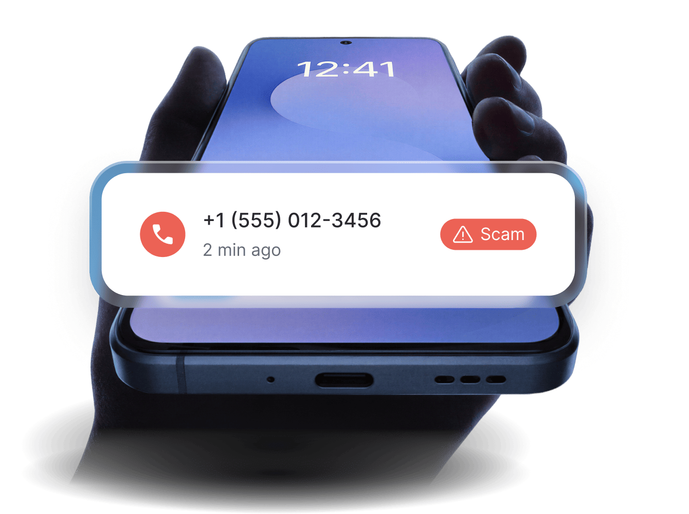A scam call recognized by HangUp scam call blocker.