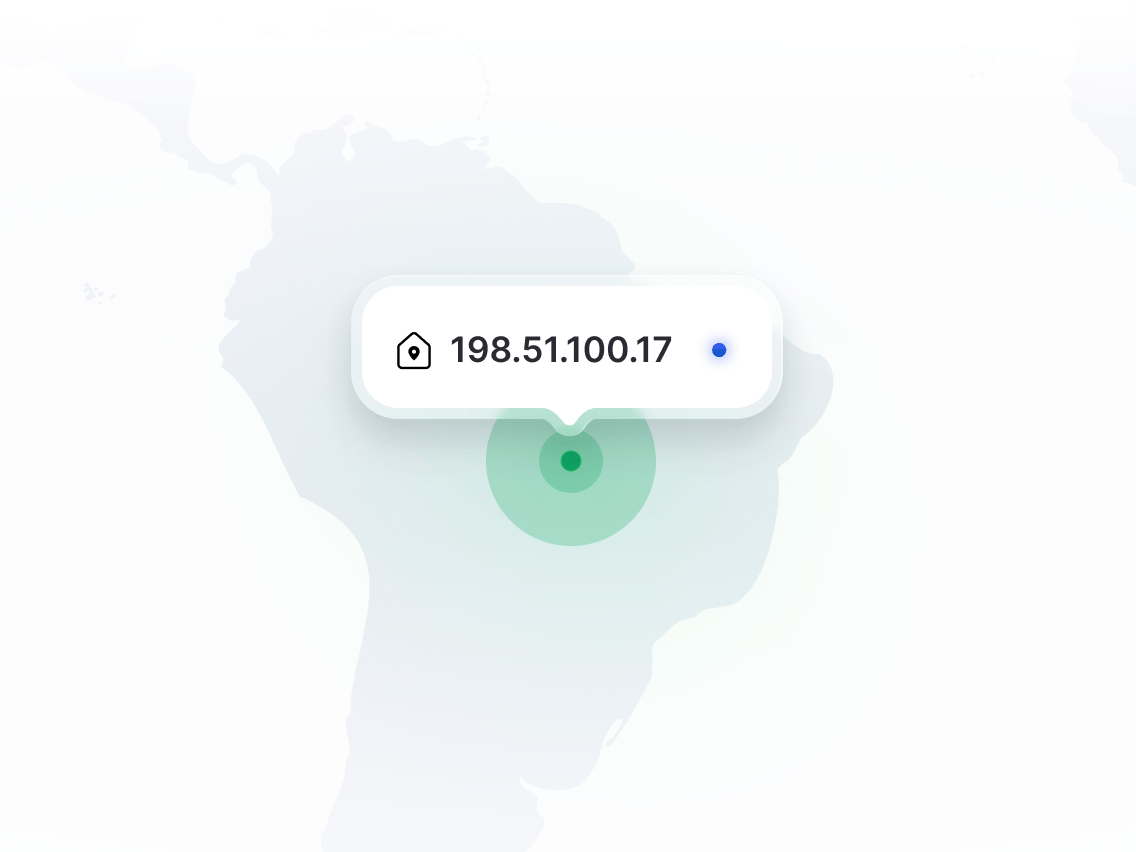 Um mapa mostrando a localização de um IP dedicado.