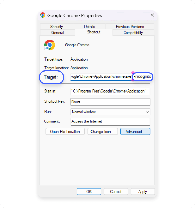 Adjust settings