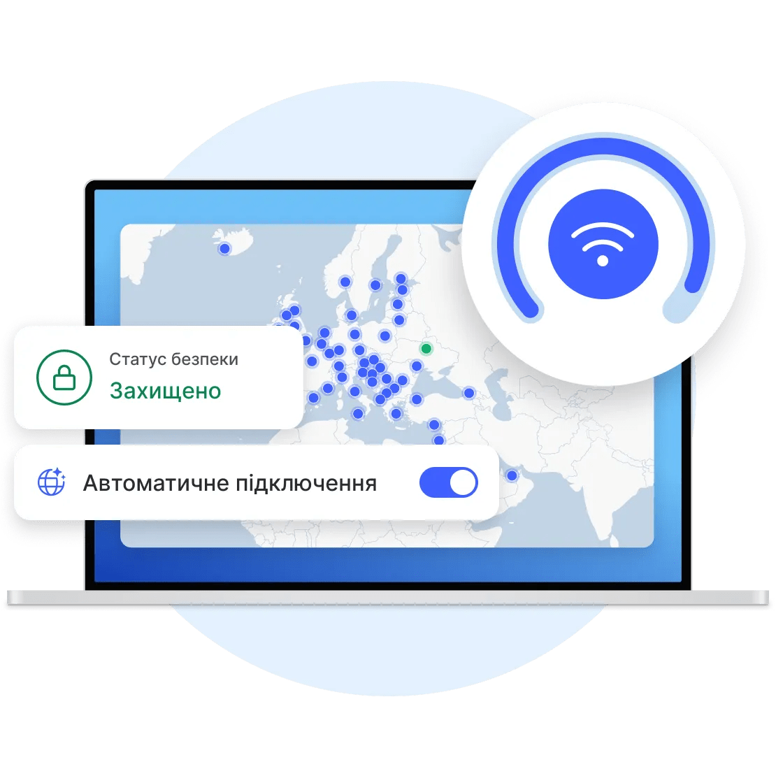 Програма NordVPN на комп’ютері.
