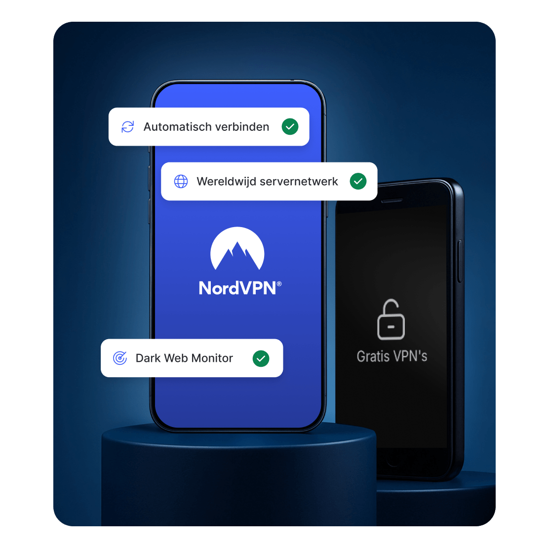 NordVPN-app met functies die niet beschikbaar zijn in gratis VPN-apps.