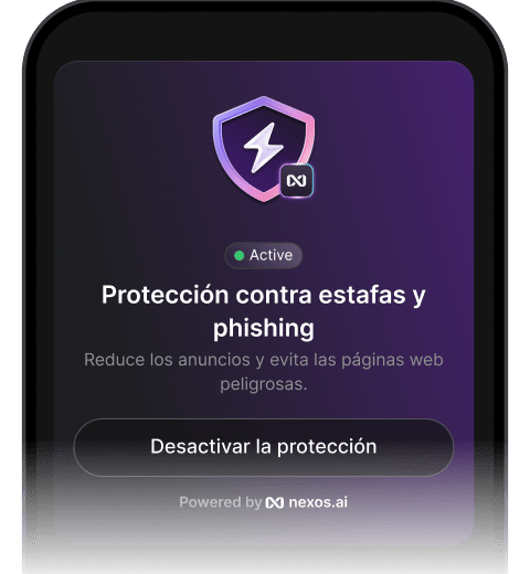 Protección activa antiestafas que, combinada con una VPN, bloquea anuncios y páginas web peligrosas.