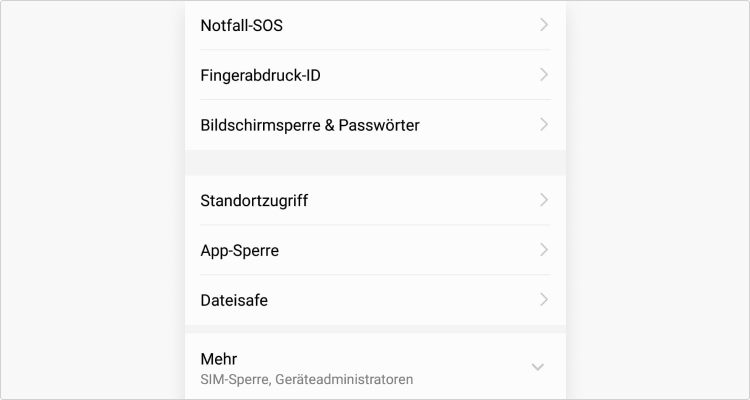 Displaysperre verwenden