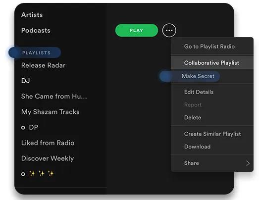 Spotify private session