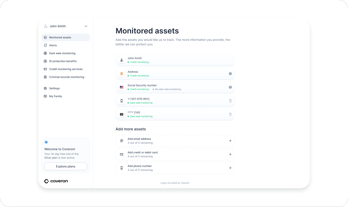 Coveron dashboard