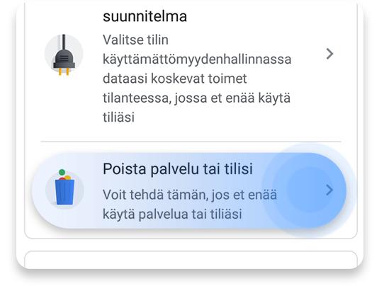 google tilin poistaminen (android): vaihe 2