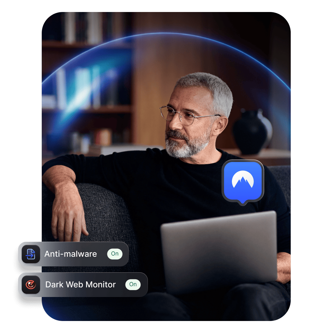 A person using NordVPN to safeguard themselves against online threats.