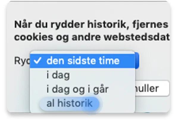 slet historik safari: trin 2