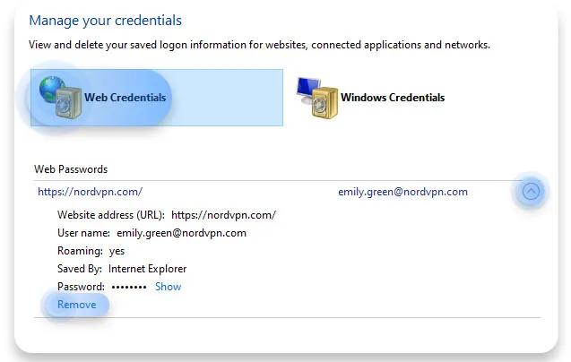 How to delete saved passwords in Internet Explorer