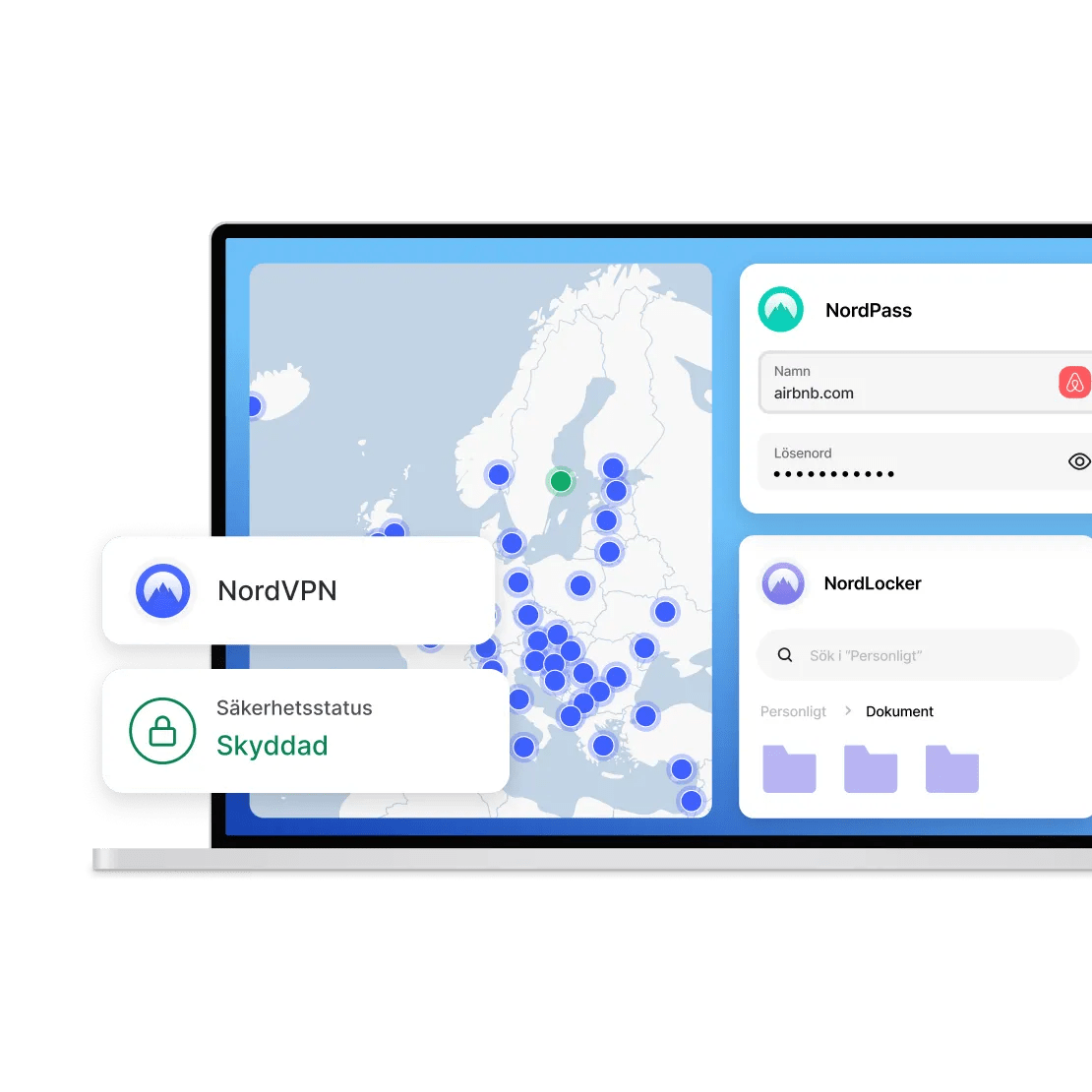 Digitalt enhetsskydd med Nord Security-produkter: NordVPN, NordPass, NordLocker