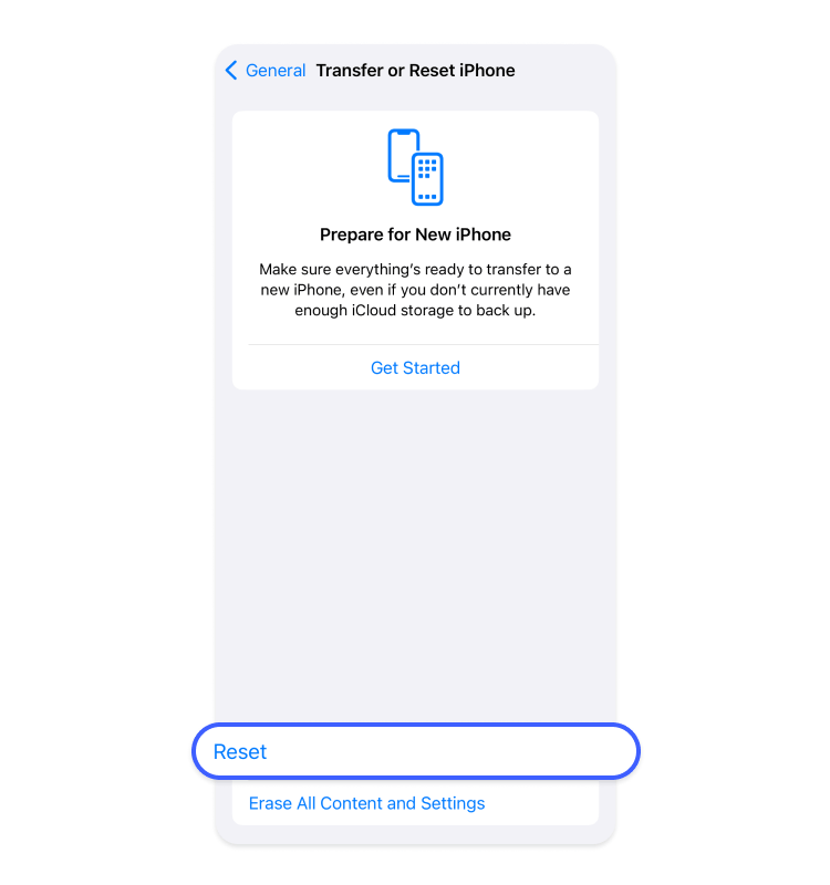 Tap reset