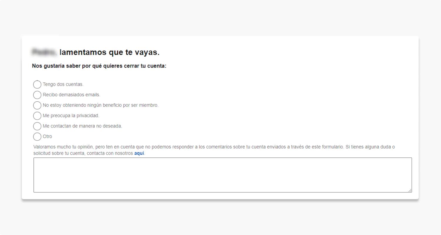 eliminar cuenta linkedin en un pc o mac: paso 4