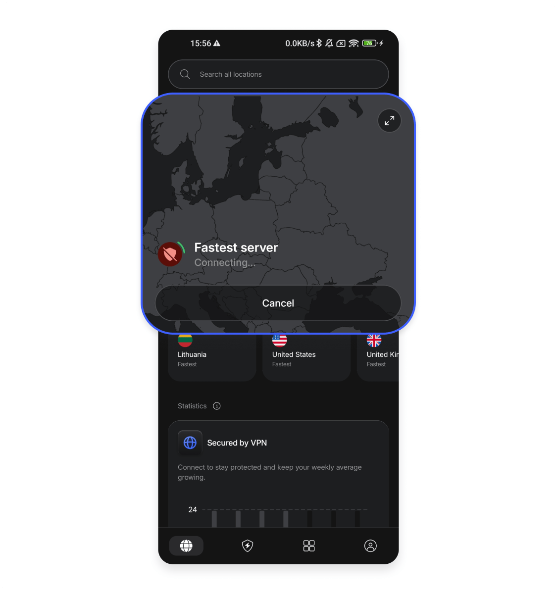 Change VPN location Android 4
