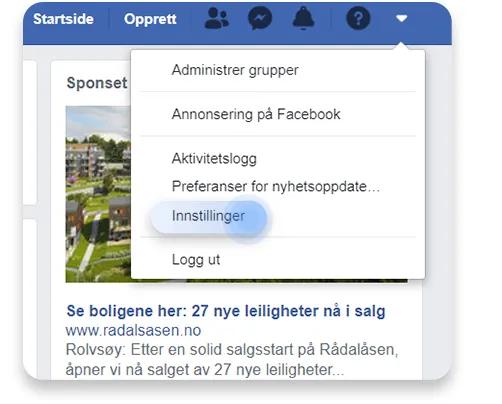 slette facebook: trinn 1