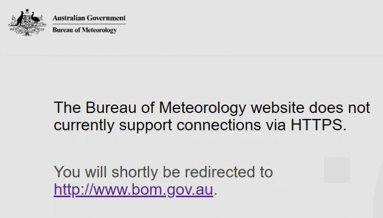 The Australian BOM rejecting an HTTPS connection