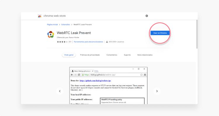 desativar a WebRTC no Chrome: passo nº1
