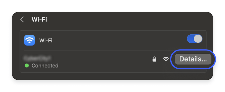 How to find my local IP address on MacOS: step 5