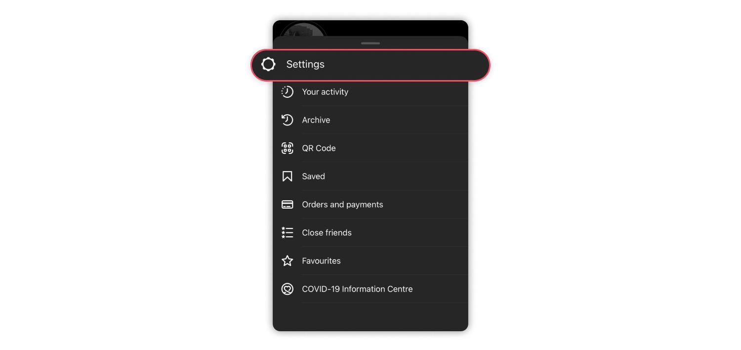 Settings option