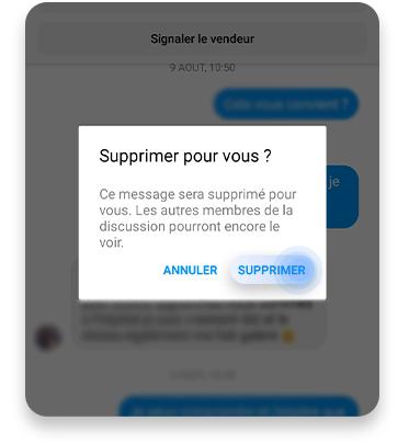 supprimer messages sur Messenger – seconde étape