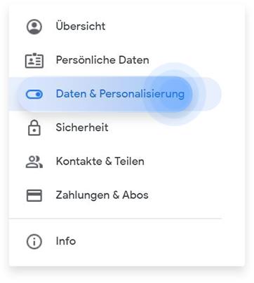 Das Google Konto löschen am PC Schritt 1