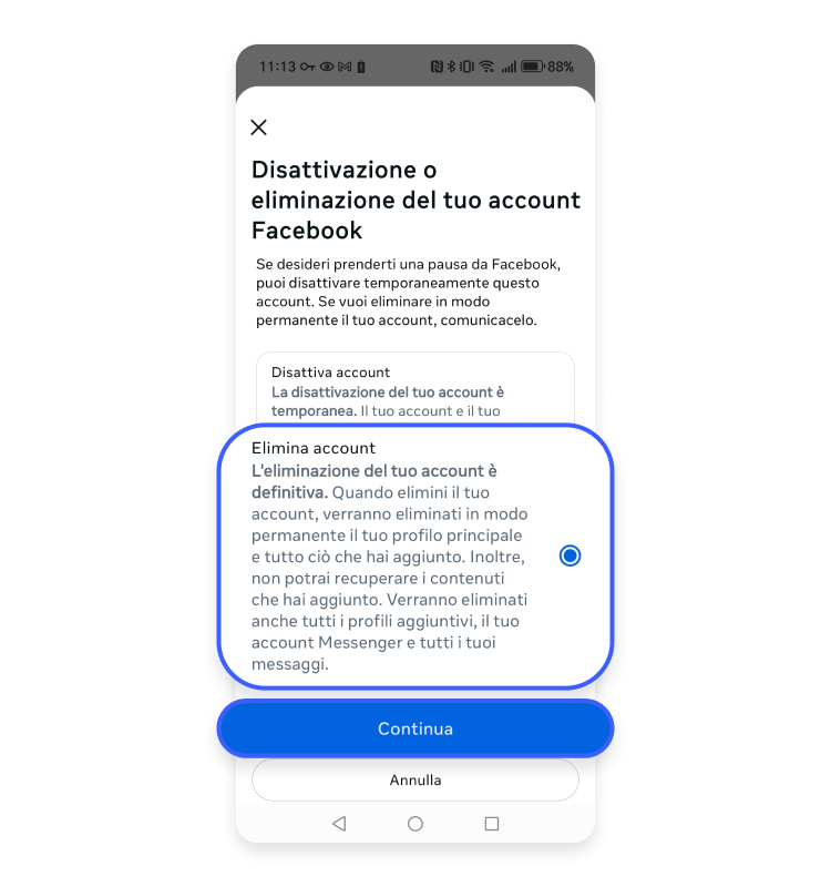 Elimina account