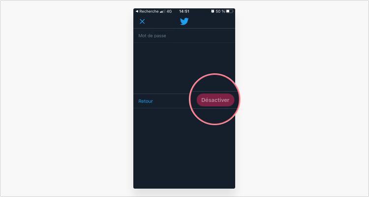 Supprimer Twitter Depuis un appareil iOS  étape 7