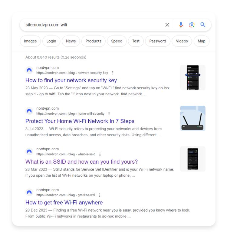Google dorks example