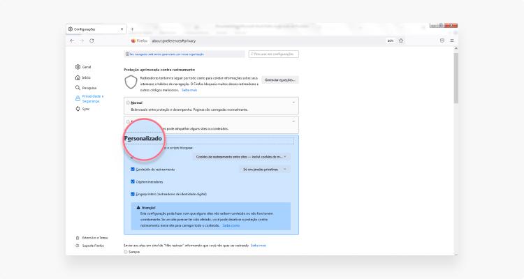 limpar cookies no Firefox: passo nº6