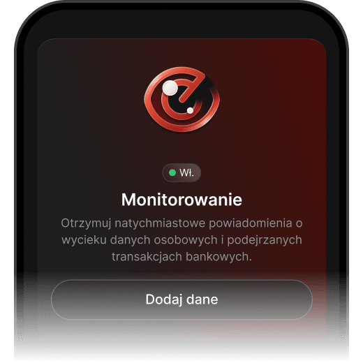 Ekran urządzenia pokazujący, że funkcja monitorowania NordVPN jest aktywna i skonfigurowana do wysyłania alertów.