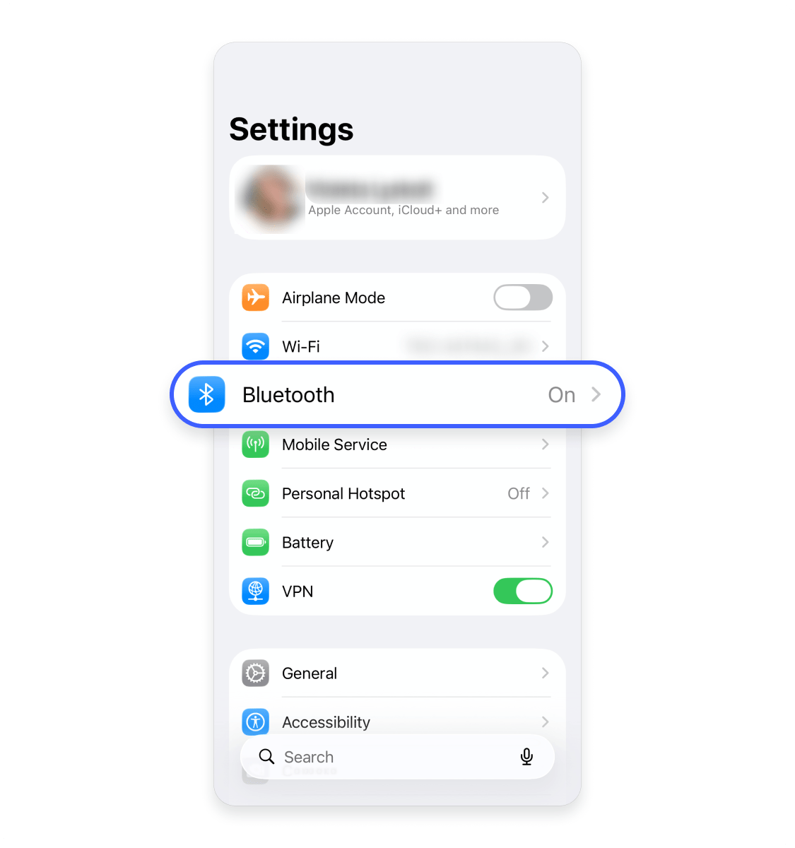 How to turn off Bluetooth on an iPhone: Step 1.