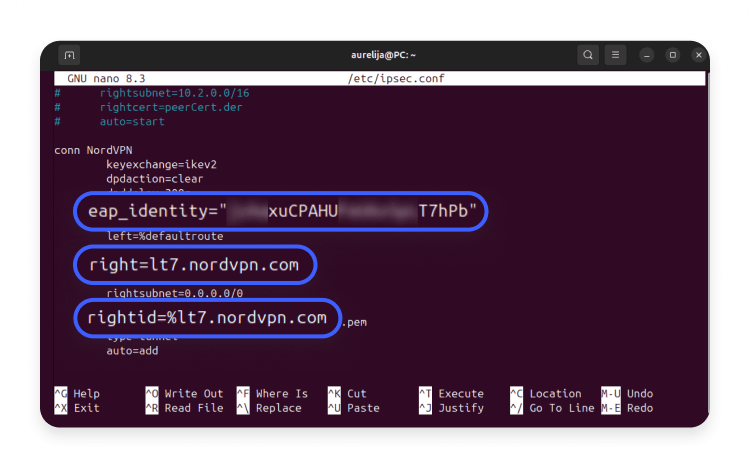 Linux VPN setup step 14-1