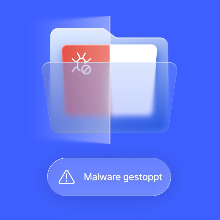 Der Malware-Scanner überprüft Dateien, während sie heruntergeladen werden.