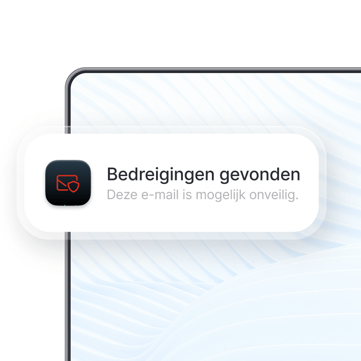 Een waarschuwing voor een onveilige e-mail die door de e-mailbescherming van NordVPN wordt getoond.