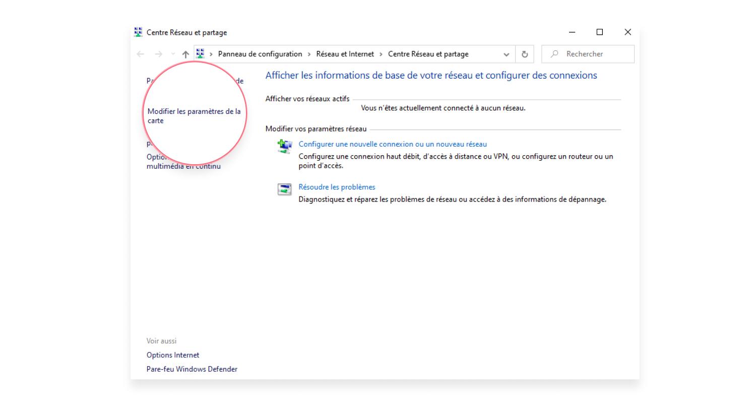 Modifier les paramètres de la carte