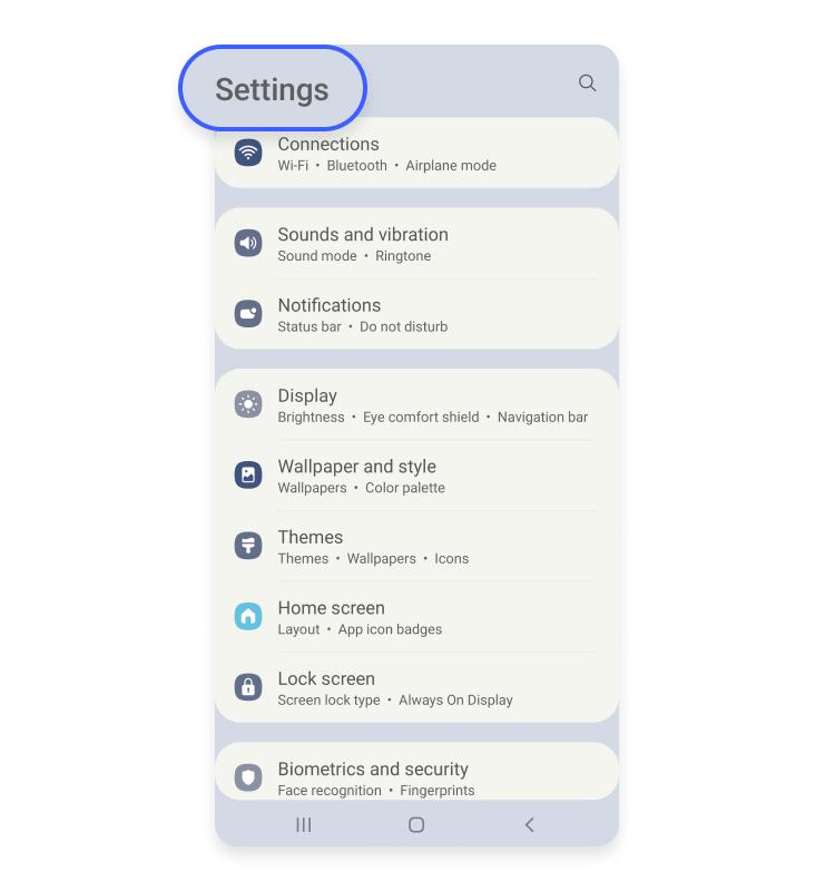 Android phone settings
