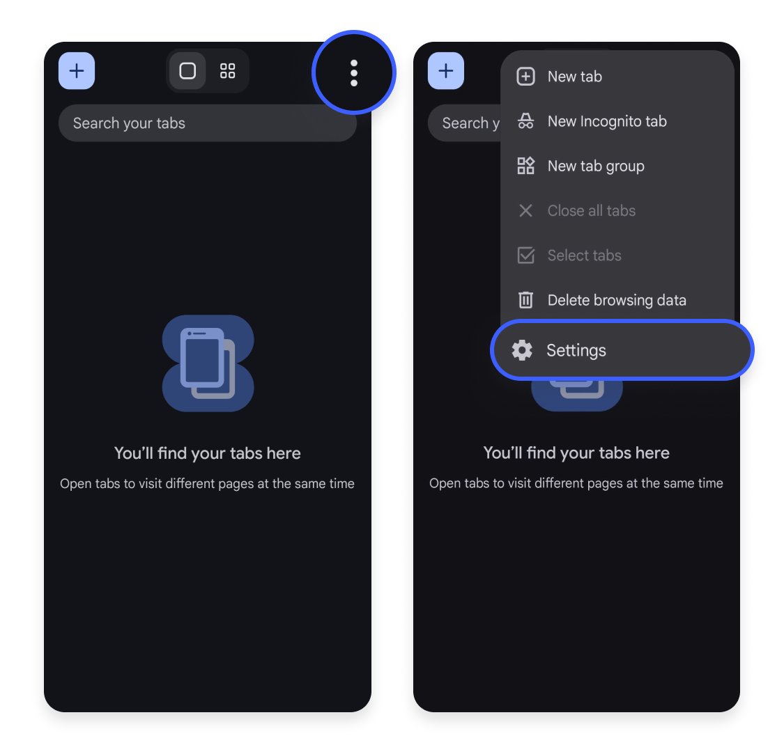 Find passwords via Google Chrome on Android: Step 2