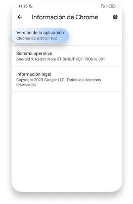 actualizar Chrome (android): paso 3