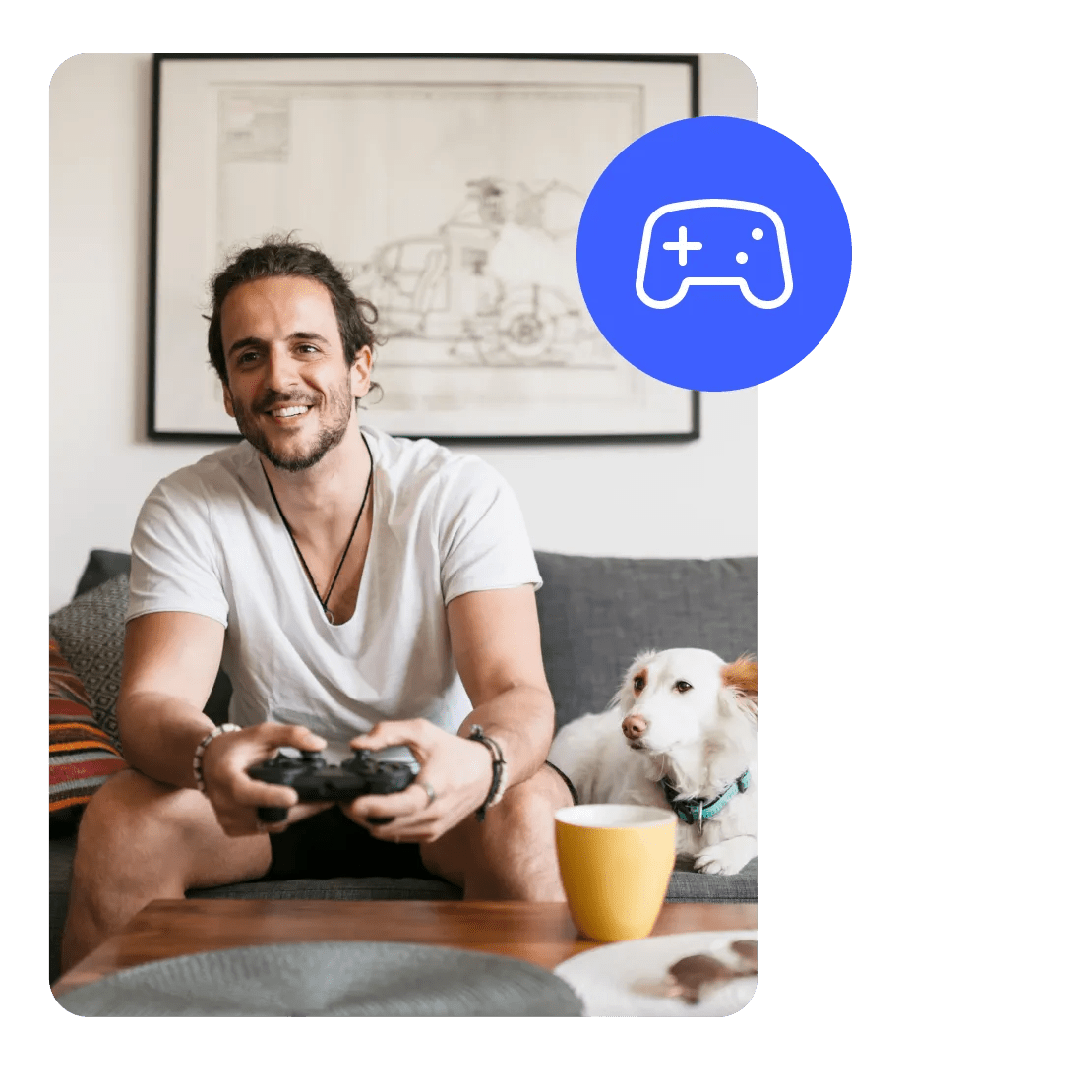 شخص يستخدم VPN للألعاب على وحدة التحكم في الألعاب